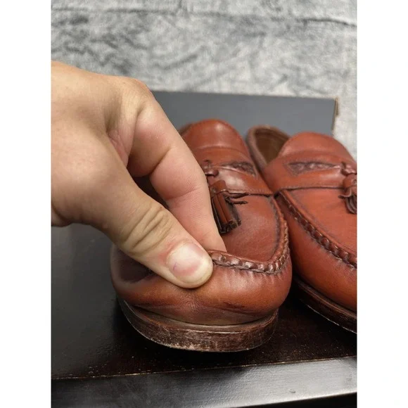 Allen‎ Edmonds Maxfield Shoes Mens Size 10.5 Brown Tassel Loafers Leather USA